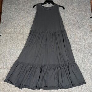 Universal Thread‎ Tiered Dress Womens Medium Gray Sleeveless Cotton Midi